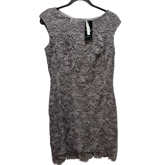 NWT Ralph Lauren Cocktail Lace Dress Gray 8 - Picture 2 of 7